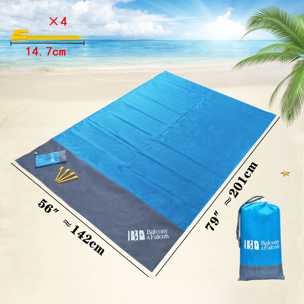 Sand Free 79”x 55”Beach Mat Outdoor Picnic Blanket Rug Sandless Mattress Pad