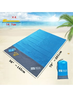 MOVSOU Sand Free Beach Blanket, Outdoor Waterproof Picnic Blanket, 79 X 55 in Beach Mat for Couples and Family Camping Hiking Picnic, Compact / Lightweight