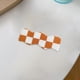 thumbnail image 4 of Pasador para el cabello, horquilla con diseño de tablero de ajedrez, elegantes horquillas estilo coreano con ondas. Blanco naranja, 4 of 8