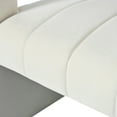 thumbnail image 6 of Instant Glamour: Modern Ribbed Velvet Accent Chair, Luxury Curved Design, Ivory White Finish (No Assembly), 6 of 6