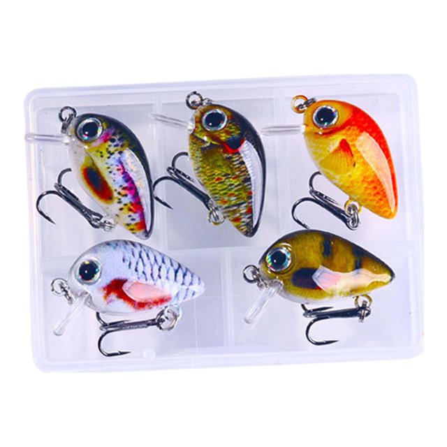 pitrice 5x Mini Crankbait Leurres de Pêche Appâts de Pêche Réalistes pour Truite Doré Style Bateau A Style D