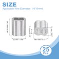 thumbnail image 2 of Uxcell Aluminum Crimping Loop Sleeve Double Hole Cable Ferrule for Wire Rope 1/4"(6mm), 2 of 7