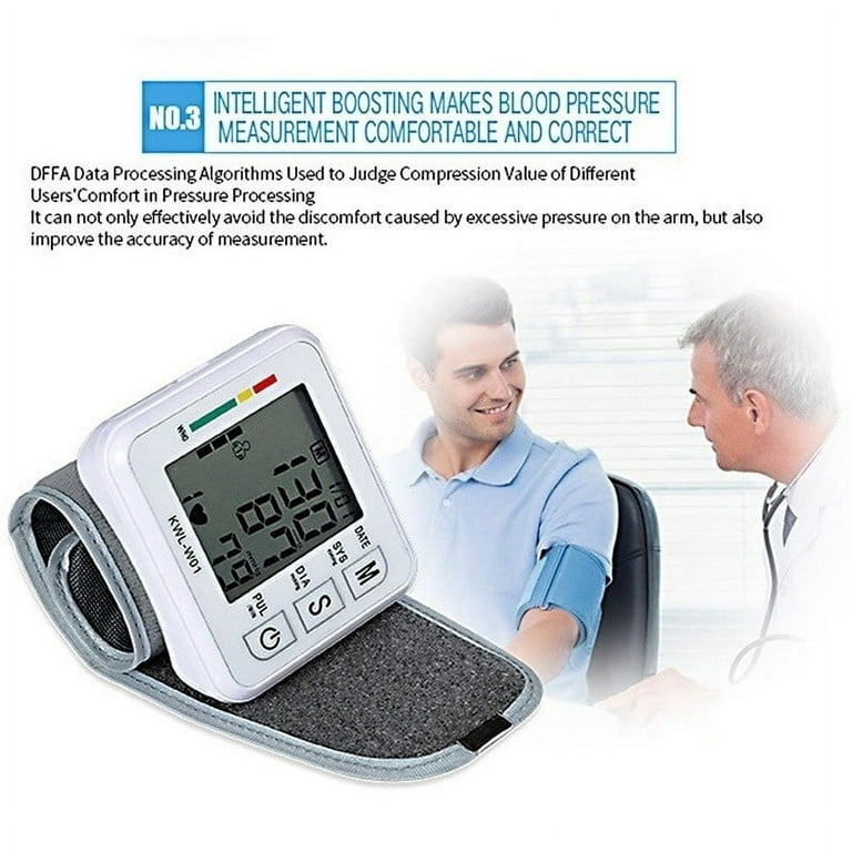 Rechargeable Wrist Blood Pressure Monitor Automatic Blood Pressure Kit Bp  Cuff Wrist Cuff Tonometer Profesional Heart Rate Monitor 