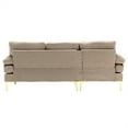 thumbnail image 6 of Modern Sectional Sofa, 3 Seater Accent Sofa with Golden Metal Legs, Living Room Modular Sofa with Comfortable Backrest, Upholstered Accent Sofa Couches, Large L-Shaped Sofa Set, Camel, 6 of 7