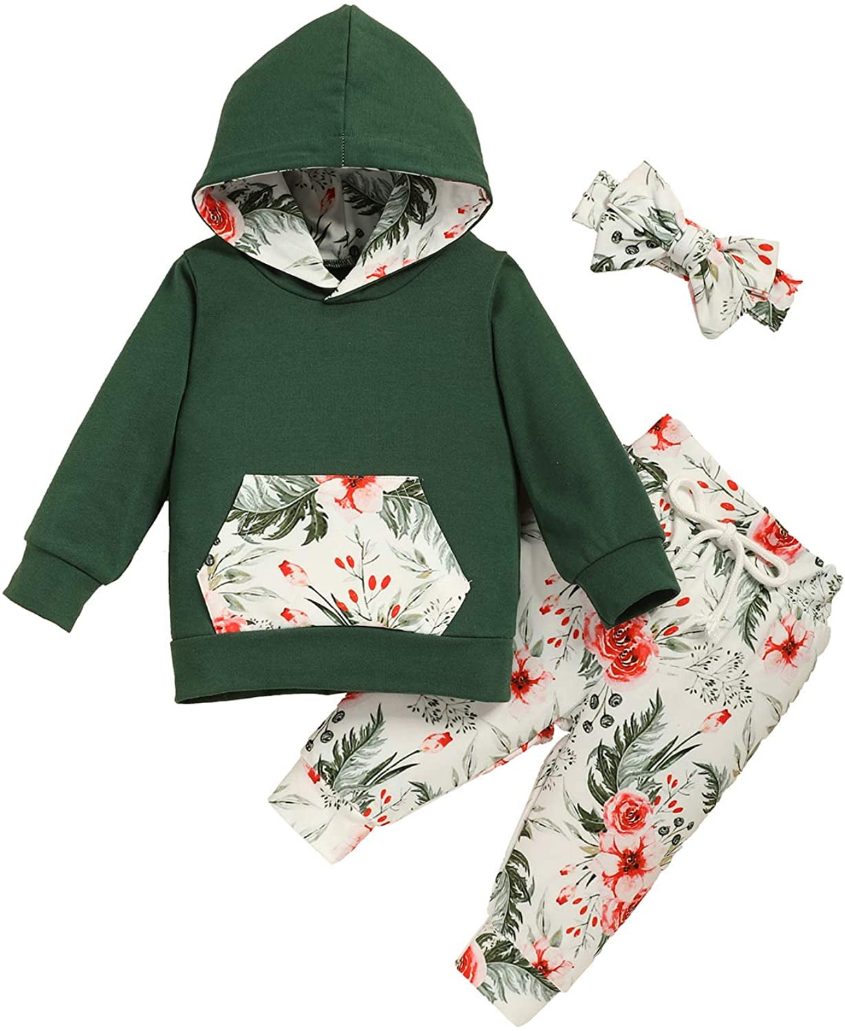 Children Baby Kid Girl Floral Print Sweatshirt Hoodie Pullover Tops Clothes 