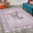 thumbnail image 2 of Spring Decorative Rug, Swirling Floral Look Design of Blossoming Flowers and Flying Butterflies, Quality Carpet for Bedroom Dorm and Living Room, 6 Sizes, Lilac and Dark Purple, by Ambesonne, 2 of 4