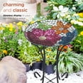 thumbnail image 3 of Alpine Corporation 18" x 24" Mosaic Glass Birdbath Bowl with Stand, Floral, 3 of 11