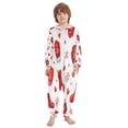 thumbnail image 2 of Soft Big Kids Onesie Pajamas Cozy Loose-Fit Jumpsuits for kids with Pockets for Christmas Lounge & Play Christmas Socks and Gloves Pattern, 2 of 8