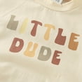 thumbnail image 6 of Baby Girl Onesies Short Sleeve Letter Prints Pullover Sweatshirt Bodysuits Neutral Baby Clothes Beige 6 Months-12 Months, 6 of 7