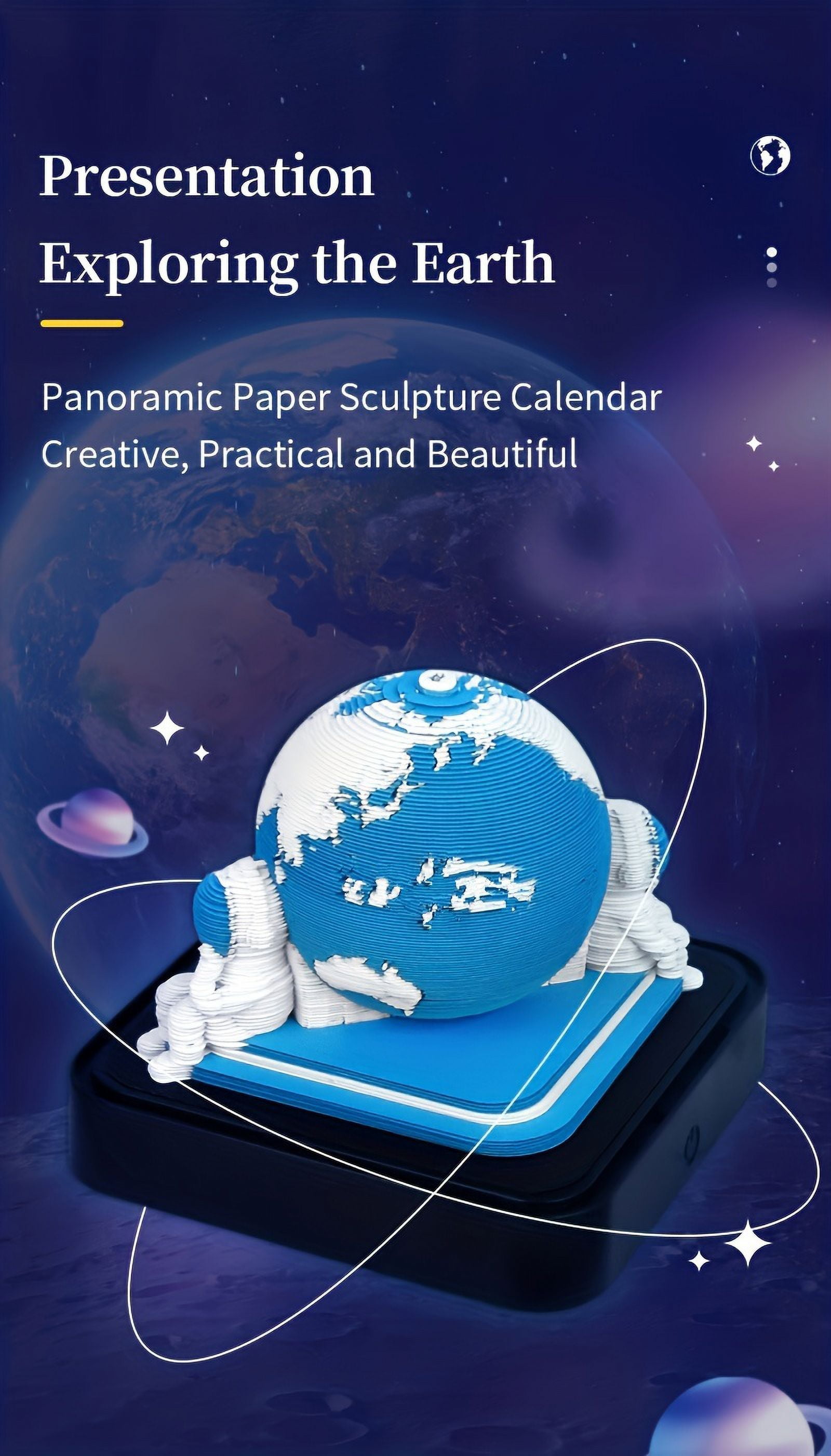 Aramox 3D Art Calendar 2026, Tear Off and Witness Daily Happiness LED Light Timepiece Desktop Decoration for Home and Office