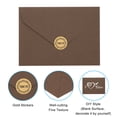 thumbnail image 4 of Uxcell 6.4x4.7" Gift Card Envelopes Set, 20 Set 120g V Flap Greeting Business Card Envelope with Gold Sticker, Coffee, 4 of 7