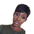 thumbnail image 2 of Perruques en Cheveux Humains Brésiliens Noirs pour Femmes Perruque Courte Cheveux Humains Perruques Lisses Perruques en Couches pour Femmes Noires, 2 of 5