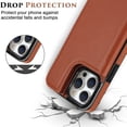 thumbnail image 4 of Allytech 2 in 1 Detachable Wallet Case for iPhone 13 Pro with Card Holder, [Large Capacity] PU Leather Magnetic Snap Kickstand Case Support Wireless Charging, Shockproof Anti-Drop Case, Brown, 4 of 9