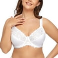 thumbnail image 2 of Women's Underwire Unlined Bra Minimizers Non-Padded Full Coverage Lace Plus Size 46G, 2 of 8