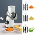 thumbnail image 1 of mtvxesu 3-In-1 Multifunctional Hand Operated Vegetable Cutter Shredder Grater for Potato and Vegetables with Stainless Steel Blades, Kitchen Essential, 1 Pack, 1 of 8