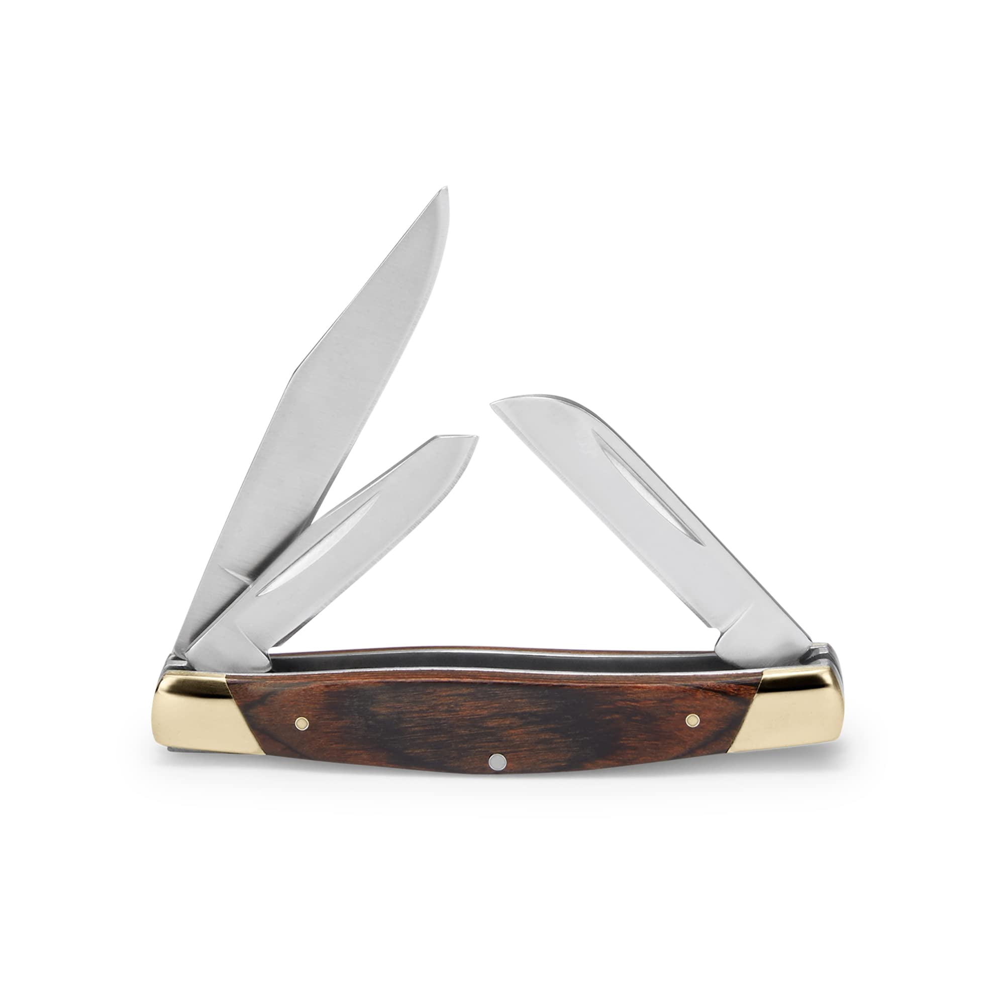 Buck Knives 373 Trio Folding Pocket Knife, 3-Blade, Woodgrain Handle, 1.9 oz