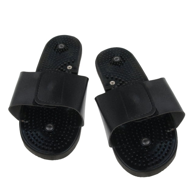 1 Par De Pies Masajeador Zapatillas Punto De Punto De Acupresión Sandalias Zapatos Negro Sunnimix Zapatillas de masajeador de pies