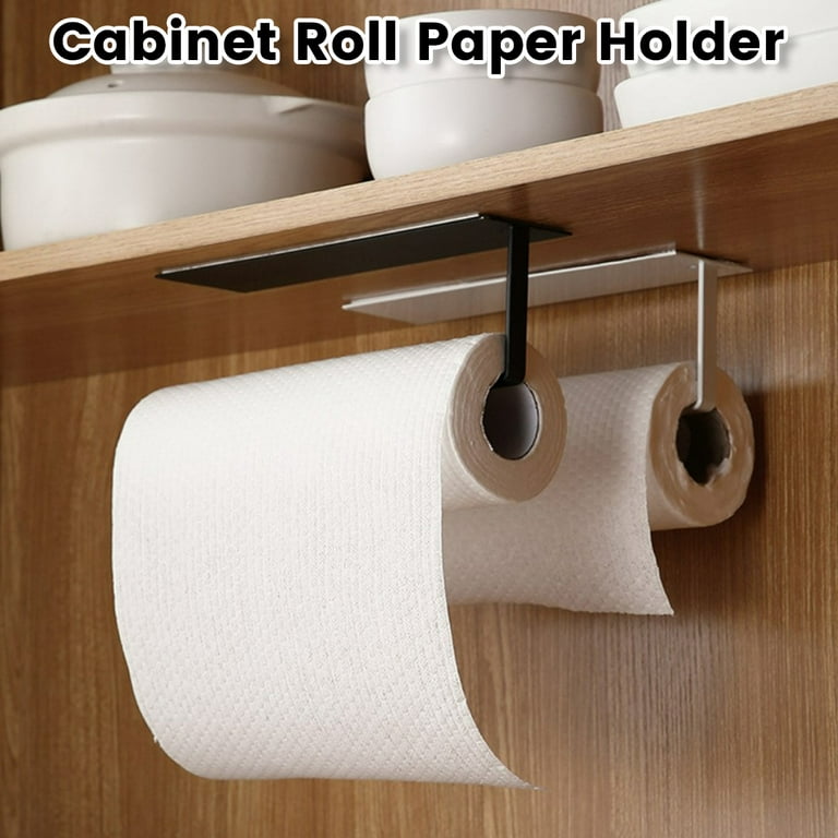 Roll Paper Holder with Strong Loading Bearing Capacity Towel Roll Hanger  Wall-mounted Toilet Tissue Holder Space-saving Paper Towel Rack for Kitchen  Bathroom 