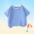 thumbnail image 6 of Bovxnpu Girls Short Sleeve T Shirts Kids Summer Tops Solid Cotton T Shirt For Kids Tees, 6 of 7