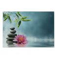 thumbnail image 1 of Spa Cutting Board, Theme Lily Lotus Flower and Rocks Yoga Style Purifying Your Soul Theme, Decorative Tempered Glass Cutting and Serving Board, Small Size, Blue Pink Green, by Ambesonne, 1 of 1