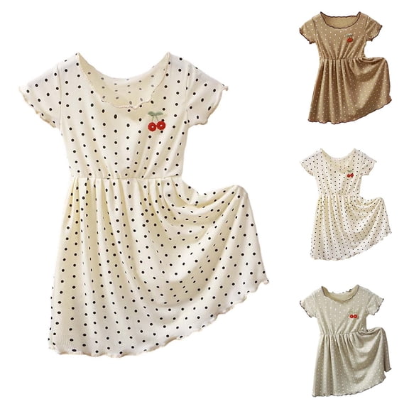 MNCEKFOD Kids Girls Ice Silk Dress Short Sleeve Korean Style For Toddler Summer Daily And Outdoor Wear Girls Dresses