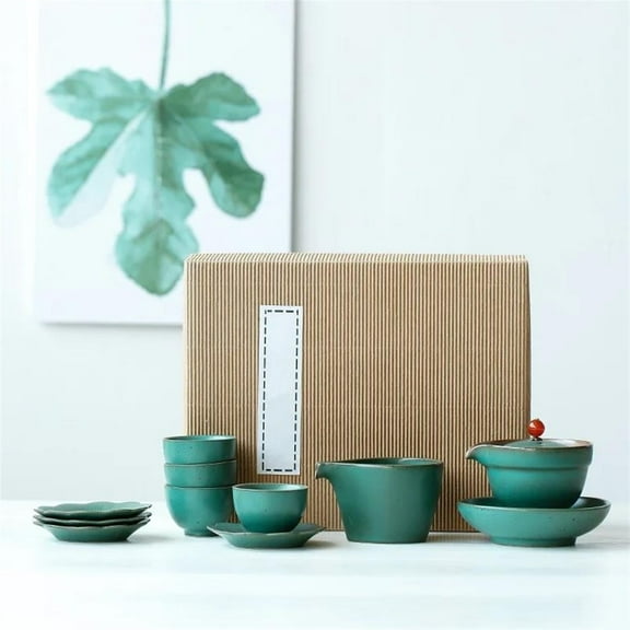 Ceramic Kung Fu Tea Set Manual Retro Coarse Pottery Gai Wan Cha Cup Set Tea Travel Tea Set Gaiwan Ceramic Tea Set