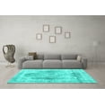 thumbnail image 3 of Ahgly Company Machine Washable Indoor Rectangle Abstract Turquoise Blue Contemporary Area Rugs, 5' x 8', 3 of 4