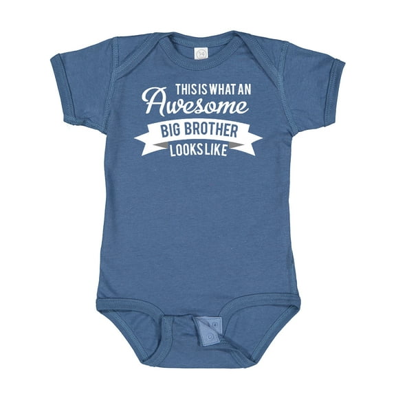 Inktastic This is What an Awesome Big Brother Looks Like in White Boys Baby Bodysuit