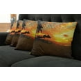 thumbnail image 5 of Ambesonne Beach Throw Pillow Cover 4 Pack, Romantic Sunset Scenery, 18", Orange Yellow, 5 of 5