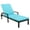 Blue, variant on Patio Chaise, Stylish Blue Rattan Chaise Chair with Wheels, Wicker Recliner with Cushioned Seating, Adjustable 5-Position Recliner, PE Rattan Lounger for Outdoor Patio Beach Pool Backyard, SS709
