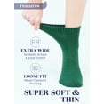 thumbnail image 5 of HUGH UGOLI Women Diabetic Ankle Socks, Super Soft & Thin Bamboo Socks, Wide & Loose, Non-Binding Top & Seamless Toe, 4 Pairs, Christmas Green, Shoe Size: 10-12, 5 of 5