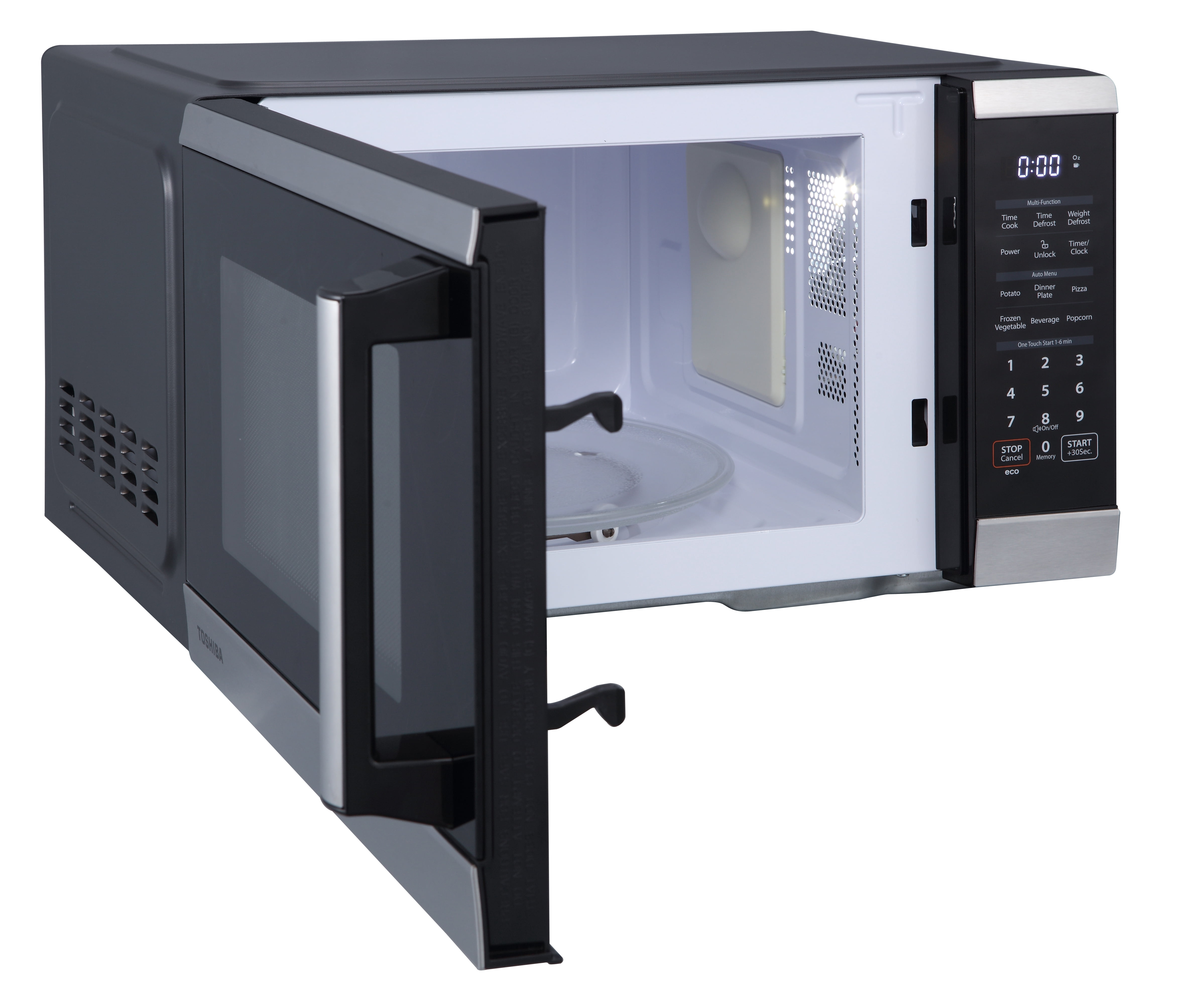 Toshiba 0.9 cu. ft. 900-Watt Microwave Oven with Modern Stainless Steel Finish