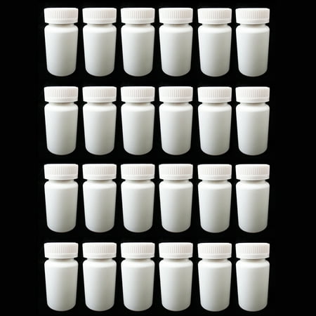 Bottle Tin - 24 Pill Bottle Storage Container Pet Tin Vial White 100Ml Screw Cap Jar Medicine