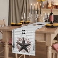 thumbnail image 2 of Table Runners 60 Inches Long Dress Scarves, Texas Star Retro Farmhouse Kitchen/Dining Table Runner, Small Coffee Tablerunners, Vintage Brown Red Berry Wooden 13x60 Inch, 2 of 9