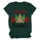 thumbnail image 1 of Camisas Navideñas Para Mujer Casual Cuello Redondo Manga Corta Árbol de Navidad Impreso Top Odeerbi ODB205838, 1 of 6