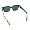 thumbnail image 7 of Locs Retro Beveled Frame Horn Rim Rectangle Gangster Sunglasses Black Green - Black, 7 of 7