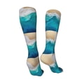 thumbnail image 3 of Honeii Beach Print Calf Socks Sports Socks Seamless Toe, Trouser Socks,Knee High Long Socks for Women and Men-One Size, 3 of 8