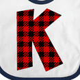 thumbnail image 4 of Inktastic Red Buffalo Plaid Initial K Boys or Girls Baby Bib, 4 of 4