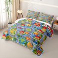 thumbnail image 3 of Manfei Cartoon Buildings Twin Quilt Set,City Streets Twin Coverlet Set,Gray,2 Pieces, 3 of 7