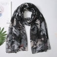 thumbnail image 2 of Hontri Chiffon Scarf in Clearance, Women Shawl Paris Yarn Autumn Print Scarves Scarf, Female Black One Size, 2 of 8