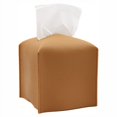 thumbnail image 1 of Zhuge Funda para caja de pañuelos, moderna y decorativa de cuero sintético, organizador de papel facial, dispensador para baño, mesitas de noche, escritorio y coche, color marrón (S), 1 of 3