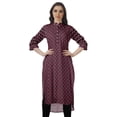 thumbnail image 1 of Moomaya Kurti en Coton Col Mandarin pour Femmes Robe Longue Imprimée Grande Taille, 1 of 6