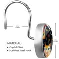 thumbnail image 3 of Cartoon Cat Shower Curtain Hooks （Set of 12） for Home Hotel Shower Rods Bathroom Crystal Glass Print Stainless Steel Round Curtain Hooks, 3 of 5