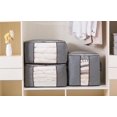 thumbnail image 2 of Organizador de bolsa de almacenamiento de ropa de gran capacidad con asa reforzada, tela gruesa para edredones, mantas, ropa de cama, plegable con cremallera resistente, transparente, 2 of 4