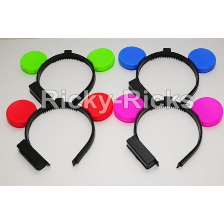 12 Light-Up Mouse Ears Flashing Headbands LED Blinking Mickey Party Favors