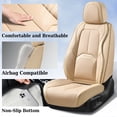 thumbnail image 2 of Coverado Car Seat Covers Full Set, Premium Leather Seat Protectors with Lumbar Support, Waterproof Auto Cushions Universal Fit for Most Cars, Beige, 2 of 9