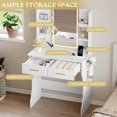 thumbnail image 5 of FANRAL Vanity Desk with LED Lighted Mirror and Power Outlet,Makeup Vanity Table with Storage Drawers,3 Lighting Modes and Adjustable Brightness,Dressing Table for Bedroom,White Vanity, 5 of 7