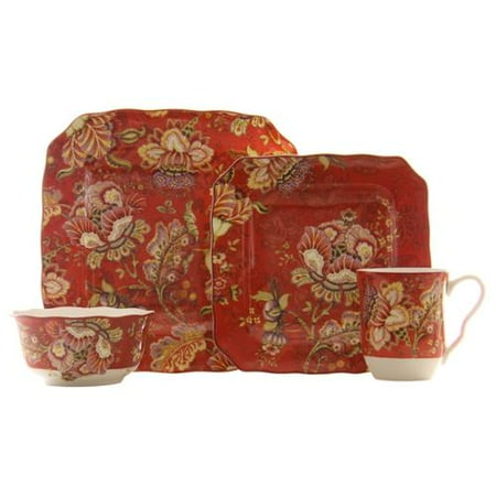 222 Fifth Gabrielle Red Square 16-piece Dinnerware Set - Walmart.com 222 Fifth Gabrielle Red Square 16-piece Dinnerware Set - Walmart.com