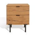 thumbnail image 2 of SAFAVIEH Couture Elizabella Industrial Nightstand with 2 Drawers, Oak/Antique Brass, 2 of 16