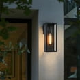thumbnail image 3 of Cali 1-Light 16" Outdoor Wall Light with Matte Black Finish and Clear Glass Shade, 3 of 10